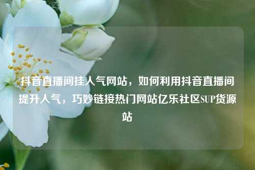 抖音直播间挂人气网站，如何利用抖音直播间提升人气，巧妙链接热门网站亿乐社区SUP货源站  第1张