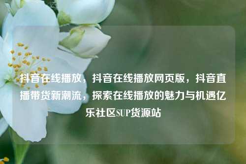 抖音在线播放，抖音在线播放网页版，抖音直播带货新潮流	，探索在线播放的魅力与机遇亿乐社区SUP货源站  第1张
